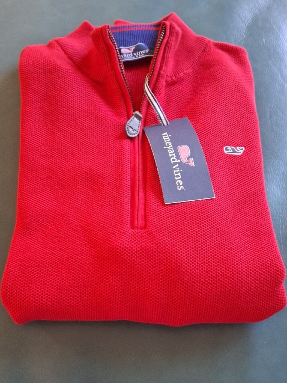 Vineyard Vines Red Half-Zip Knit Sweater NWT